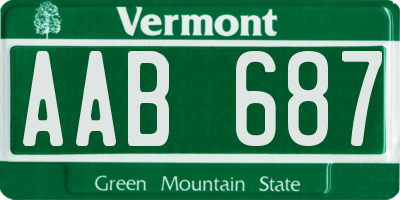 VT license plate AAB687