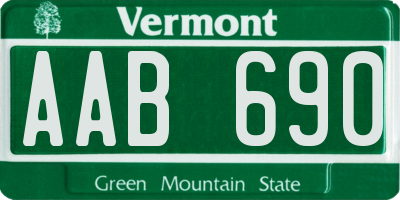 VT license plate AAB690
