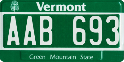 VT license plate AAB693