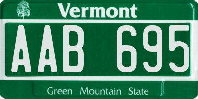 VT license plate AAB695