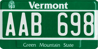 VT license plate AAB698