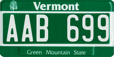 VT license plate AAB699