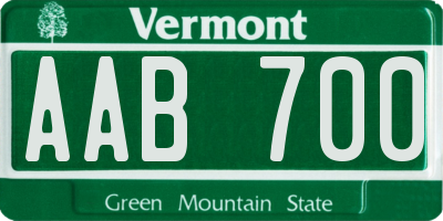 VT license plate AAB700