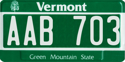 VT license plate AAB703