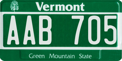 VT license plate AAB705