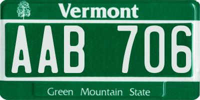 VT license plate AAB706