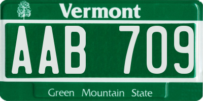 VT license plate AAB709