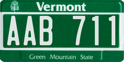 VT license plate AAB711