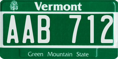 VT license plate AAB712