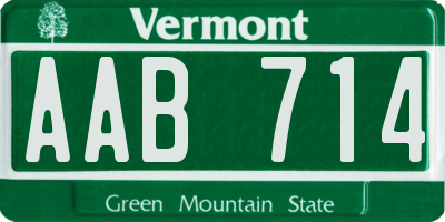 VT license plate AAB714
