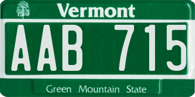 VT license plate AAB715