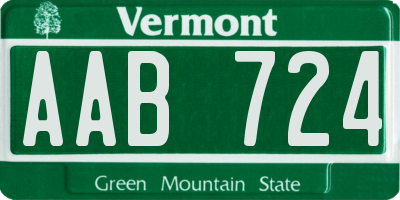 VT license plate AAB724