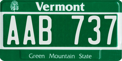 VT license plate AAB737