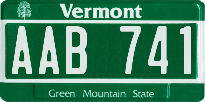 VT license plate AAB741