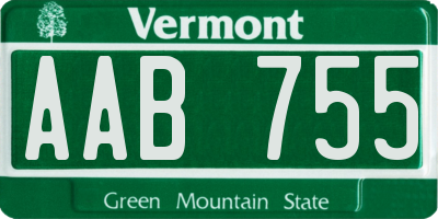 VT license plate AAB755