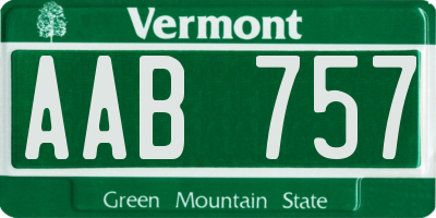 VT license plate AAB757