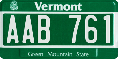 VT license plate AAB761