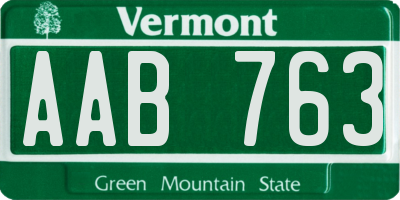 VT license plate AAB763