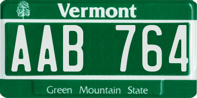 VT license plate AAB764