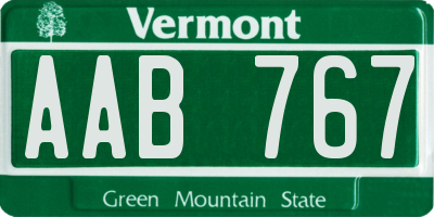 VT license plate AAB767