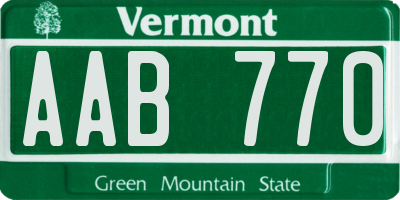 VT license plate AAB770