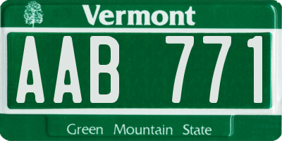 VT license plate AAB771