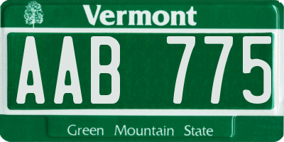 VT license plate AAB775