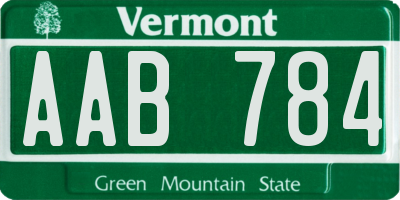 VT license plate AAB784