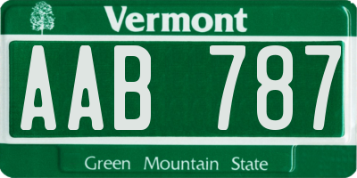 VT license plate AAB787