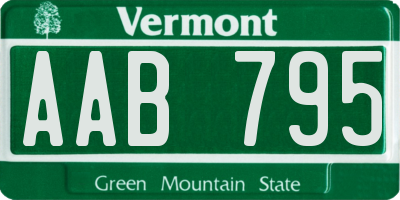 VT license plate AAB795