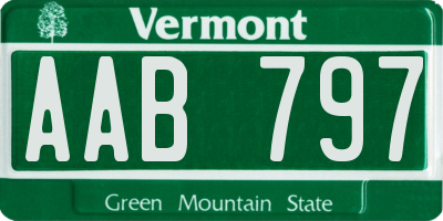 VT license plate AAB797