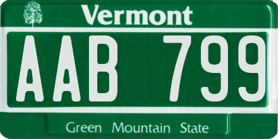 VT license plate AAB799