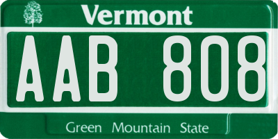 VT license plate AAB808