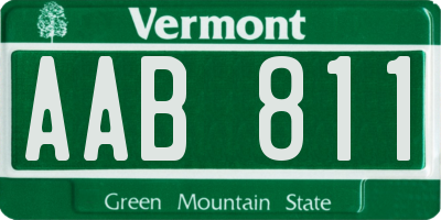 VT license plate AAB811