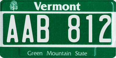 VT license plate AAB812