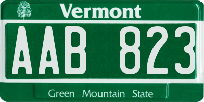 VT license plate AAB823