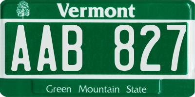 VT license plate AAB827