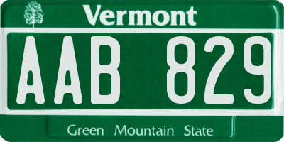 VT license plate AAB829