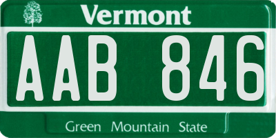 VT license plate AAB846