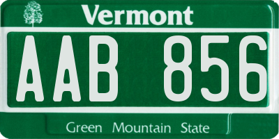 VT license plate AAB856