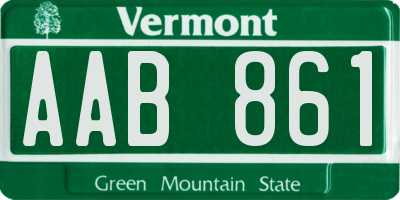 VT license plate AAB861