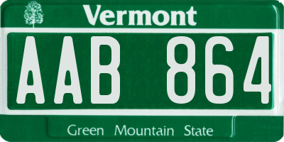 VT license plate AAB864