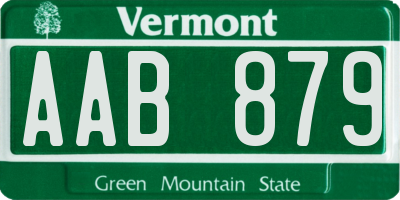 VT license plate AAB879