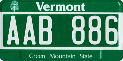 VT license plate AAB886