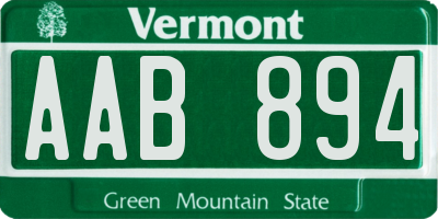 VT license plate AAB894