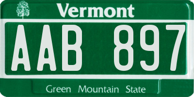 VT license plate AAB897