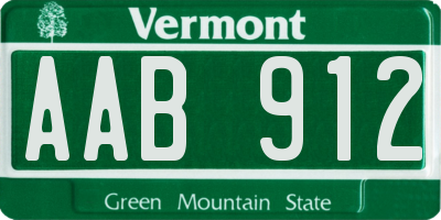 VT license plate AAB912