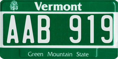 VT license plate AAB919