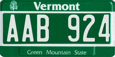 VT license plate AAB924