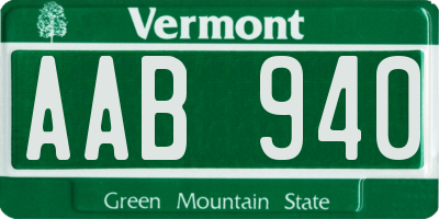 VT license plate AAB940